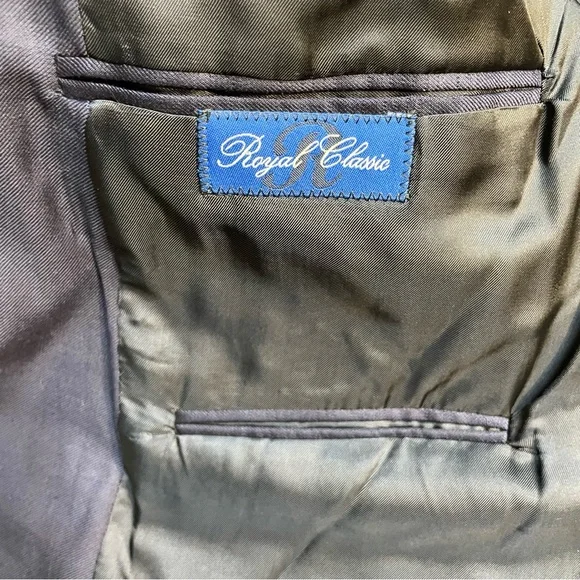 Tom James Royal Classic Custom Tailored Navy Blue single-breasted suit blazer, S - Picture 6 of 9